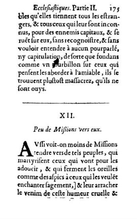 XII. Peu de Mißions vers eux