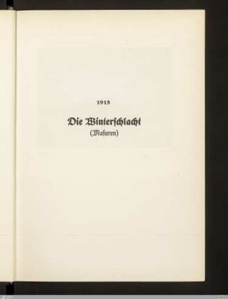 Die Winterschlacht (Masuren)