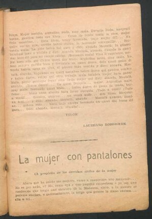 La mujer con pantalones