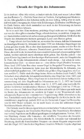 Chronik der Orgeln des Johanneums