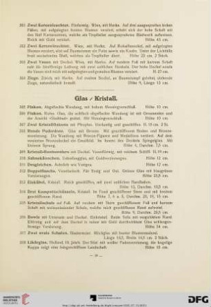 Glas/ Kristall (Nr. 305-339)