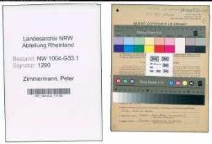 Entnazifizierung Peter Zimmermann , geb. 18.02.1907 (Lehrer)