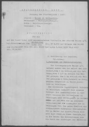 Weiler/Helfenstein: Pfarrbericht 1937