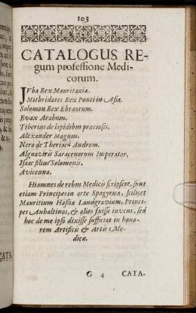 Catalogus Regum professione Medicorum.