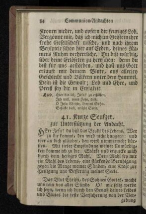41. Kurze Seufzer.