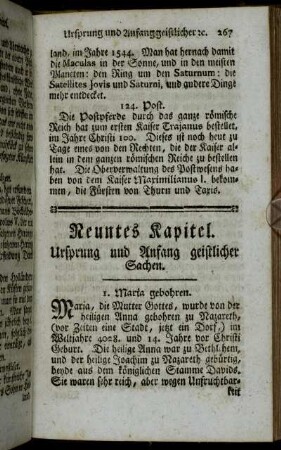 Neuntes Kapitel. Ursprung und Anfang geistlicher Sachen.