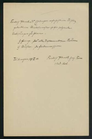 Belegungen Wintersemester 1910/1911