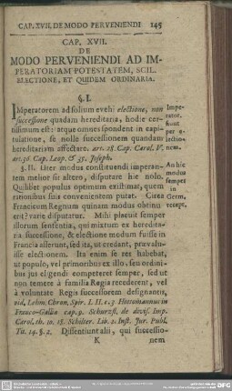 Cap. XVII. De Modo Perveniendi Ad Imperatoriam Potestatem, Scil. Electione, Et Qiudem Ordinaria