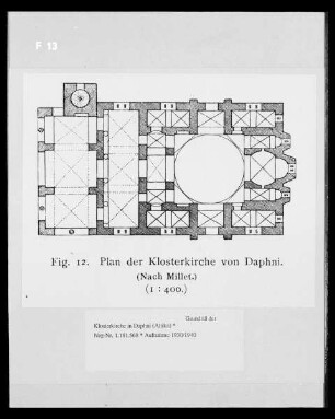 Grundriß der Klosterkirche in Daphni (Attika)