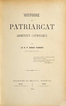 Histoire du Patriarcat arménien catholique