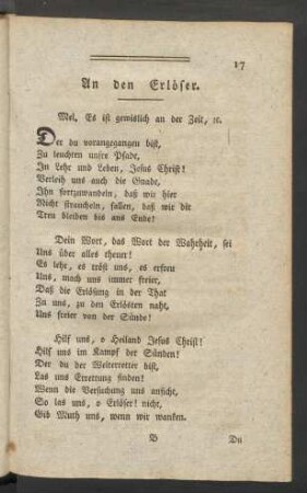An den Erlöser.
