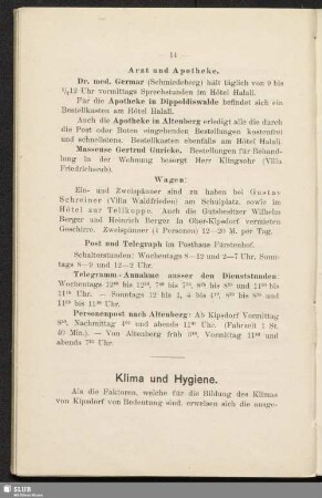Klima und Hygiene