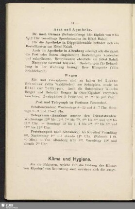 Klima und Hygiene