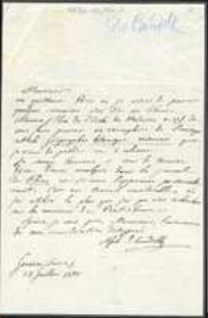 Brief von Alphonse de Candolle an Unbekannt