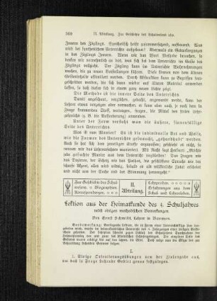 Lektion aus der Heimatkunde des 4. Schuljahres : nebst einigen methodischen Bemerkungen