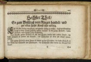 Sechster Theil/ So zum Beschluß vom Ringen handelt/ und zur edlen Fecht-Kunst sehr nöthig