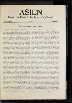 1909, August. No.11. VIII. Jahrgang.