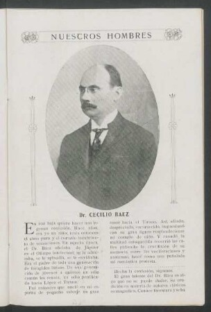 Nuestros hombres : Dr. Cecilio Baez