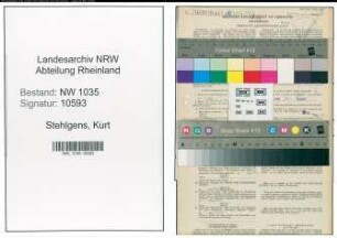 Entnazifizierung Kurt Stehlgens , geb. 06.04.1908 (Bergmann)