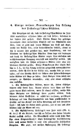 Einige meiner Bemerkungen bey Lesung der Pestalozzi'schen Blätter
