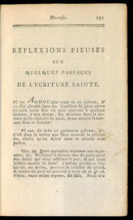 Reflexions Pieuses Sur Quelques Passages De L'Ecriture Sainte.