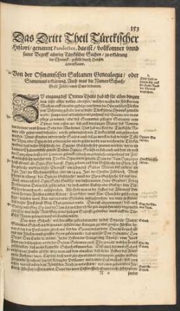 Das Dritt Theil Türckischer Histori/ genannt Pandectes, das ist/ vollkomner unnd satter Begriff allerley Türckischer Sachen ...