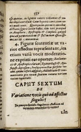 Caput Sextum De Variatione vocis quo ad affectus singulos?