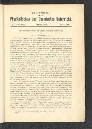 Das Mathematische im physikalischen Unterricht.