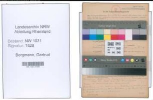 Entnazifizierung Gertrud Bergmann , geb. 11.04.1913 ()