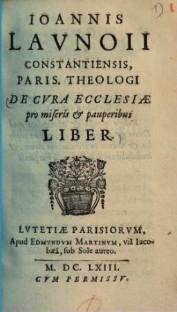 De cura ecclesiae pro miseris et pauperibus liber