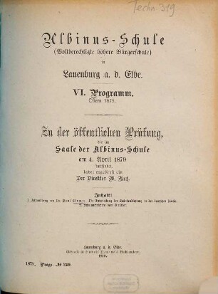 Programm. 6. 1878/79