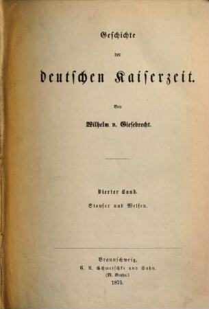 Geschichte der deutschen Kaiserzeit, 4. Staufer und Welfen