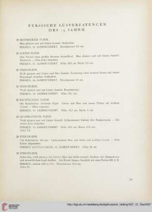 Persische Lüsterfayencen des 13. Jahrhunderts (Nr. 28-54)