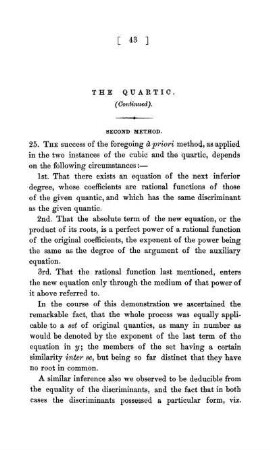 The Quartic. (Continued).