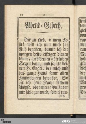 Abendgebeth.