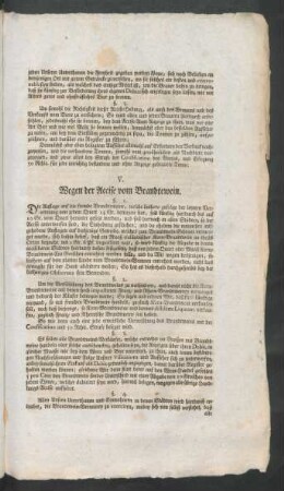 V. Wegen der Accise vom Brandtewein.