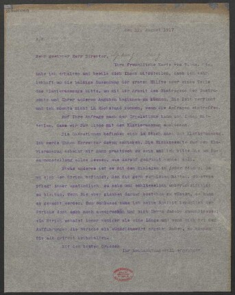 Brief an Heinrich Spangenberg : 11.08.1917