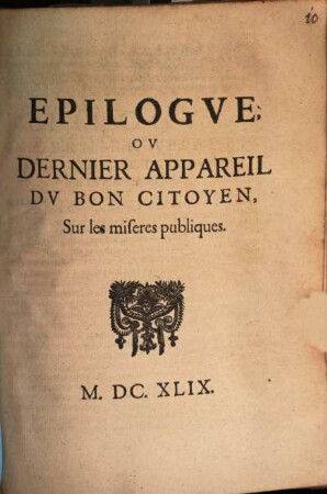 Epilogue ou dernier appareil du bon citoyen