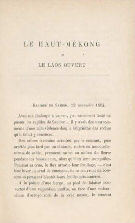 Le Haut-Mékong ou le Laos ouvert