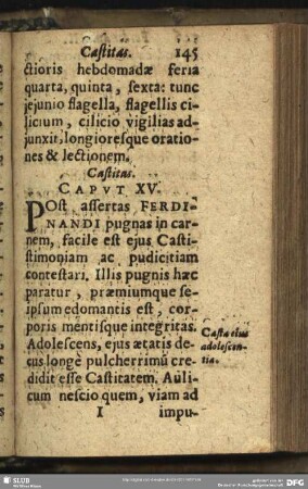 Castitas. Caput. XV.