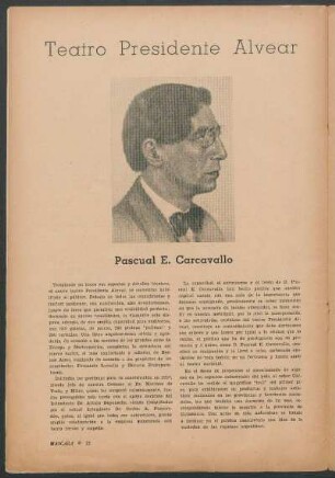 Teatro Presidente Alvear : Pascual E. Carcavallo