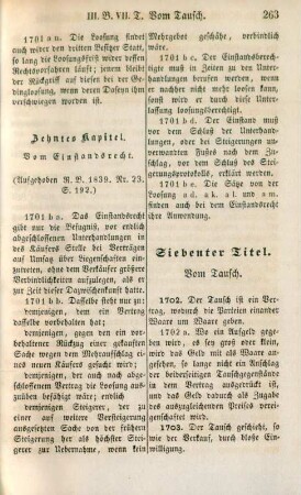 Siebenter Titel. Vom Tausch