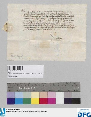 Wirich von Trutling sichert den Nürnberger Kaufleuten anstelle des Burggrafen Fridrich sicheres Geleit zur Frankfurter Herbstmesse zu.