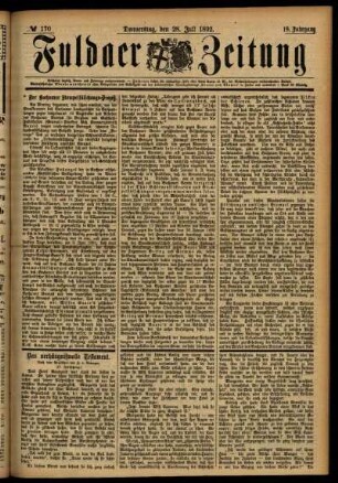Ausgabe vom Donnerstag, den 28. Juli 1892.
