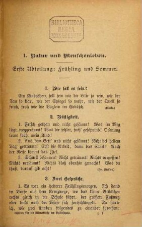 Lesebuch für die III. und IV. Klasse der Volksschule : Bearbeitet von pfälzischen Lehrern [Mit ??]