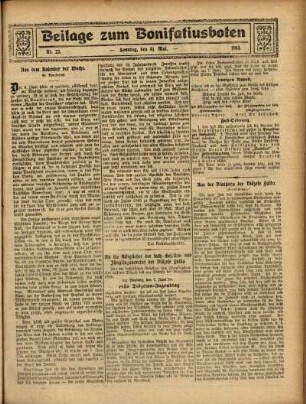 Ausgabe vom Sonntag, den 31. Mai 1914.