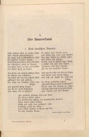 I. Der Bauernstand