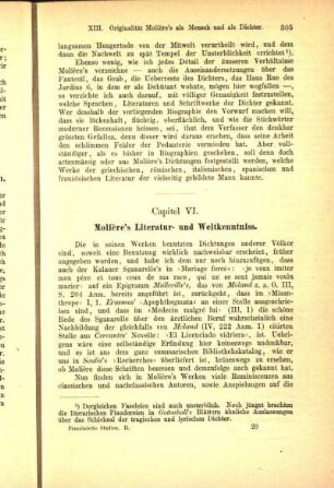 Capitel VI. Molière's Literatur- und Weltkenntniss.