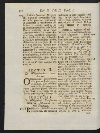 Sectio II. De Obligationibus Parochorum.