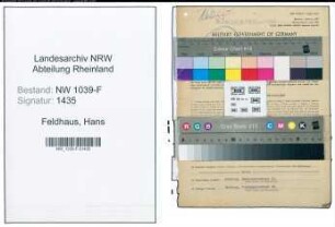 Entnazifizierung Hans Feldhaus , geb. 29.10.1906 (Kaufmann)
